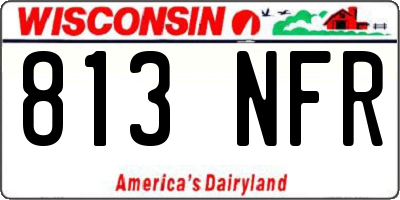 WI license plate 813NFR