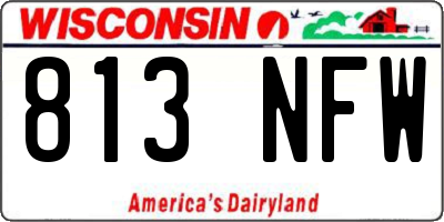 WI license plate 813NFW