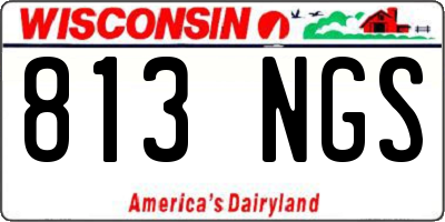 WI license plate 813NGS