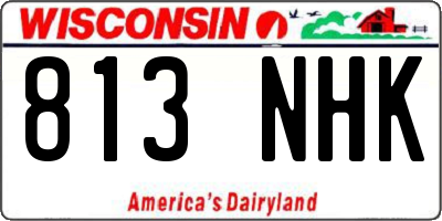 WI license plate 813NHK