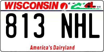 WI license plate 813NHL
