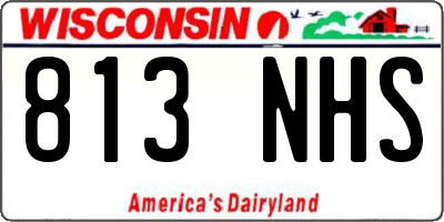 WI license plate 813NHS