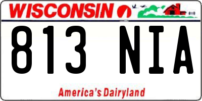 WI license plate 813NIA