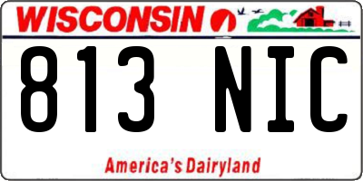 WI license plate 813NIC