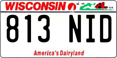 WI license plate 813NID