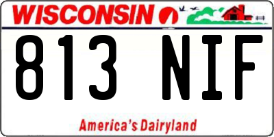 WI license plate 813NIF
