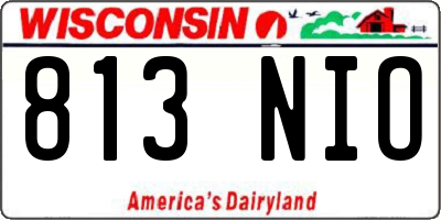 WI license plate 813NIO