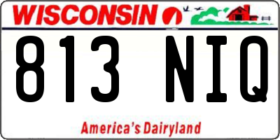 WI license plate 813NIQ