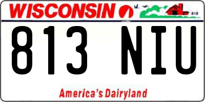 WI license plate 813NIU