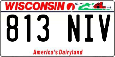 WI license plate 813NIV