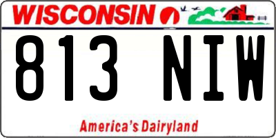 WI license plate 813NIW