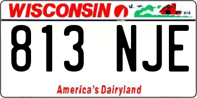 WI license plate 813NJE
