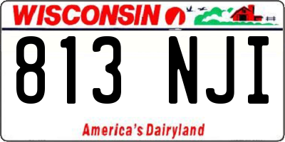 WI license plate 813NJI