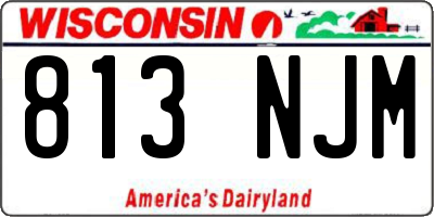 WI license plate 813NJM