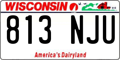 WI license plate 813NJU