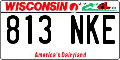 WI license plate 813NKE