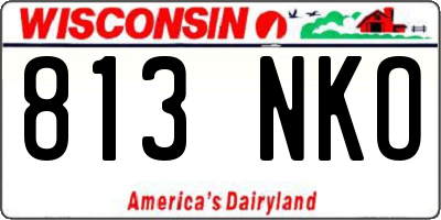 WI license plate 813NKO
