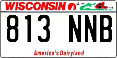 WI license plate 813NNB