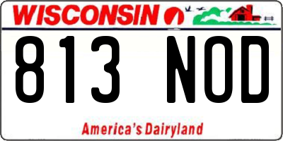 WI license plate 813NOD