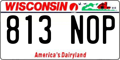 WI license plate 813NOP