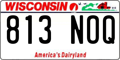 WI license plate 813NOQ