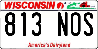 WI license plate 813NOS