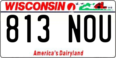 WI license plate 813NOU