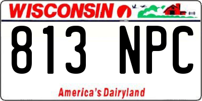 WI license plate 813NPC