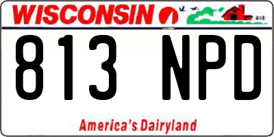 WI license plate 813NPD