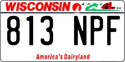 WI license plate 813NPF