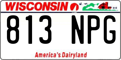 WI license plate 813NPG