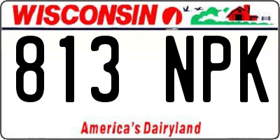 WI license plate 813NPK