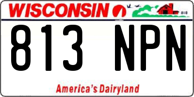 WI license plate 813NPN