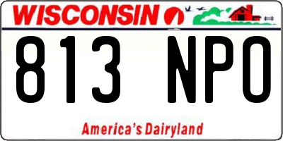 WI license plate 813NPO