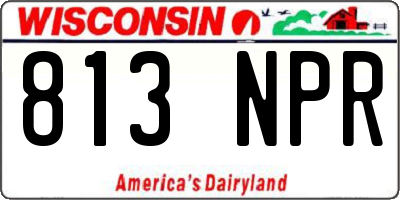 WI license plate 813NPR
