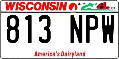WI license plate 813NPW