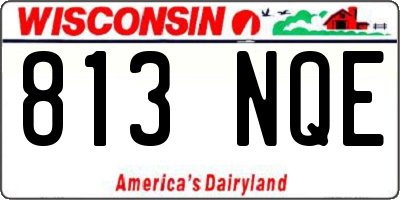 WI license plate 813NQE