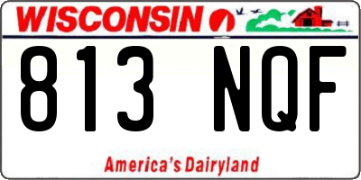 WI license plate 813NQF