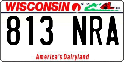 WI license plate 813NRA