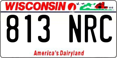 WI license plate 813NRC