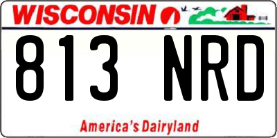WI license plate 813NRD