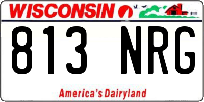 WI license plate 813NRG