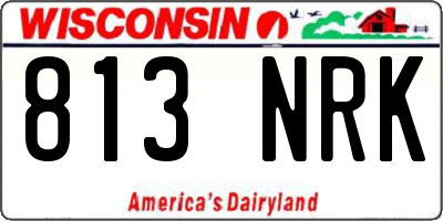 WI license plate 813NRK