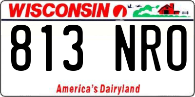 WI license plate 813NRO