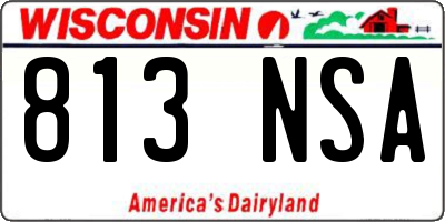 WI license plate 813NSA