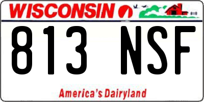 WI license plate 813NSF