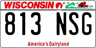 WI license plate 813NSG