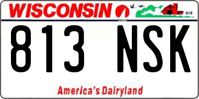 WI license plate 813NSK