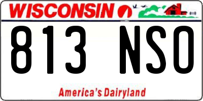WI license plate 813NSO