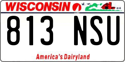 WI license plate 813NSU